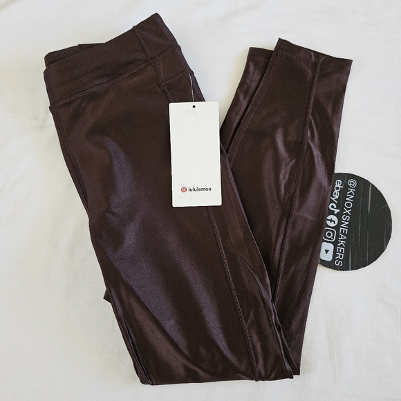 lululemon athletica Pants - Lululemon Satin Shine HR Tight 25" ESPR Espresso Brown Women's Size 8